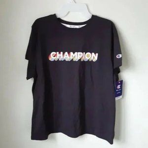 Champion Women Black Tshirt Size 2XL